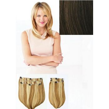 HAIRUWEAR - POP - 2 Piece Vibralite Synthetic Straight Hair Extension - Chestnut R10 (1)